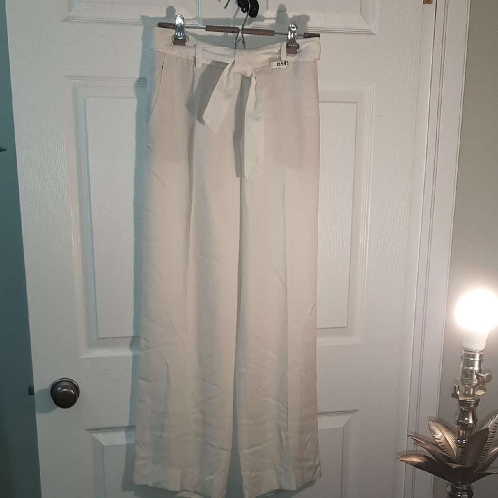 BCBGMaxAzria Cream Wide-Leg Pants